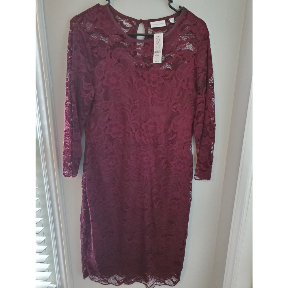 Burgundy Lace Dress